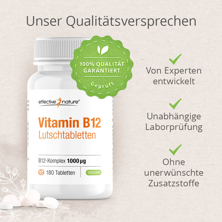 Vitamin-B12-Lutschtabletten mit natürlichem Himbeeraroma, 180 Stück