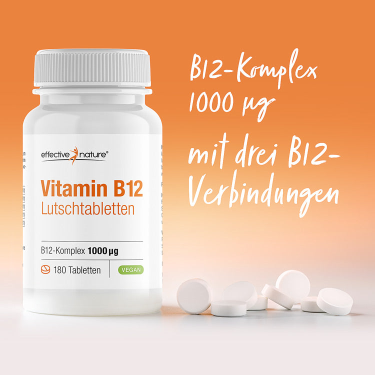 Vitamin-B12-Lutschtabletten mit natürlichem Himbeeraroma, 180 Stück