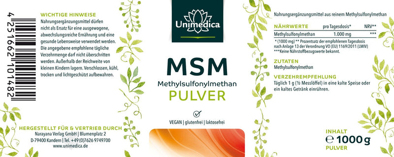 MSM-Pulver, organischer Schwefel, 1kg