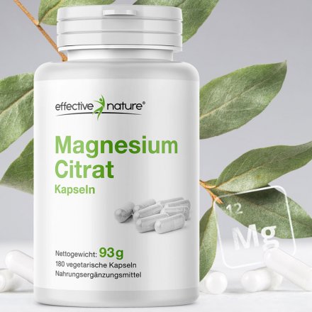 Magnesiumcitrat, Kapseln, 180 Stück