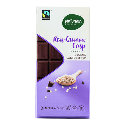 Vegane Schokolade mit Quinoa-Crisp, 100g